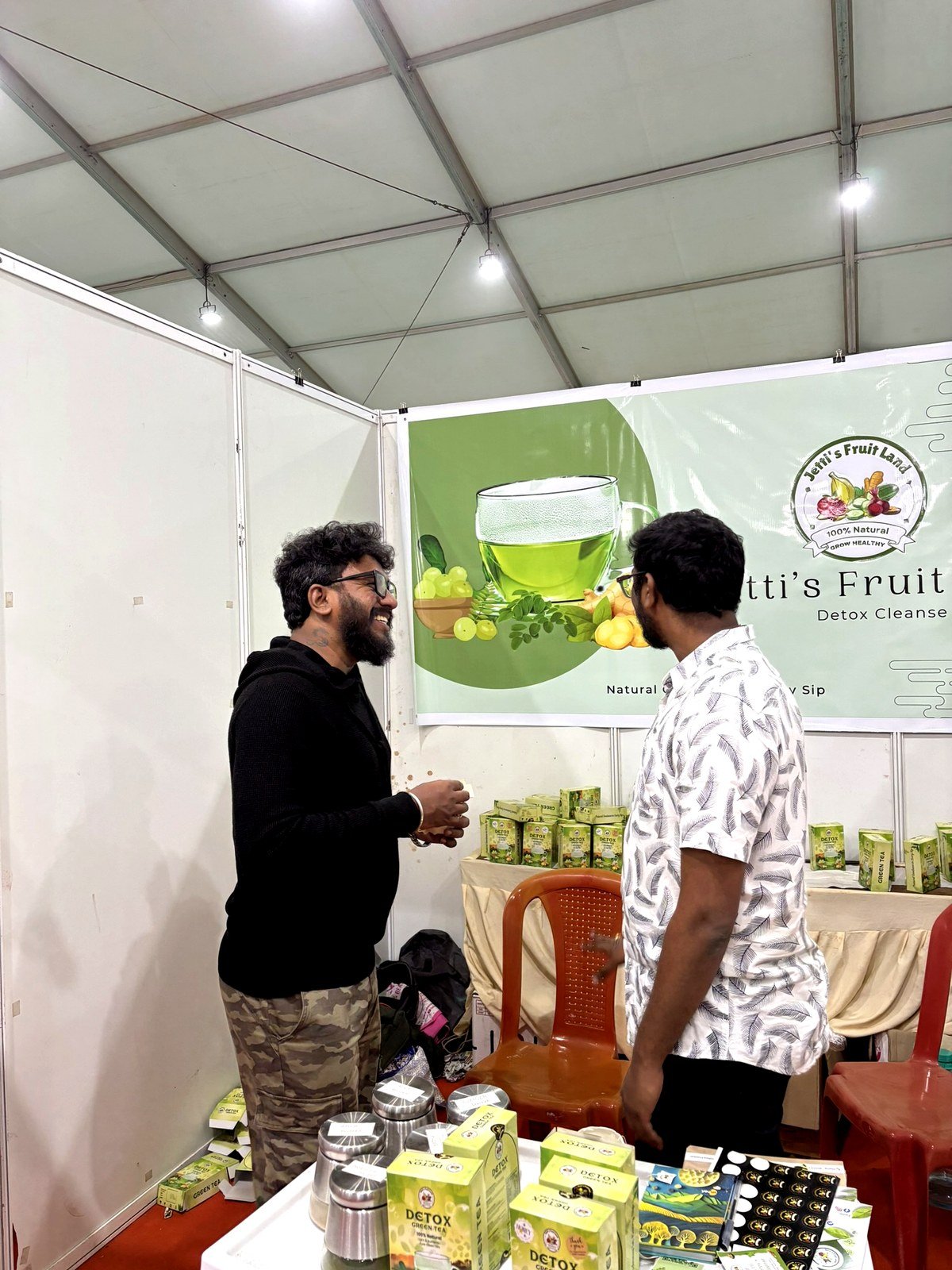Customer engagement at Jetti's Fruit Land exhibition stall